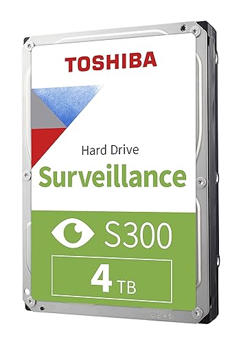 Toshiba S300 4TB Surveillance 3.5” Internal Hard Drive – CMR SATA 6 Gb/s 5400 RPM 128MB Cache - HDWT140UZSVAR