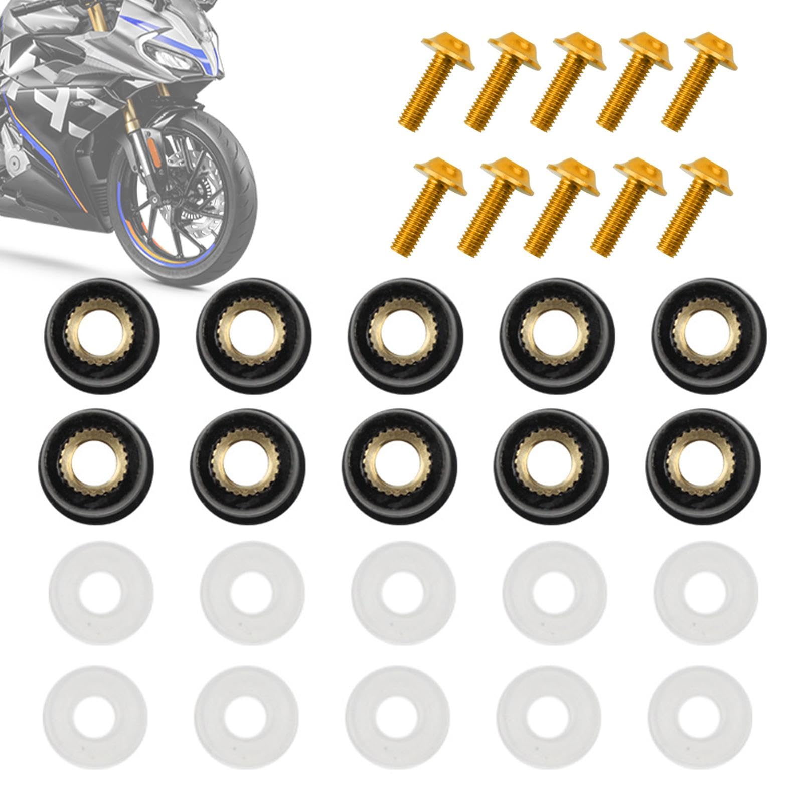 Viti Per Carenatura Moto M5 X 16 Mm - 10 Pezzi Con Chiave, Nero, Per Parabrezza E Modifiche - Foto 11