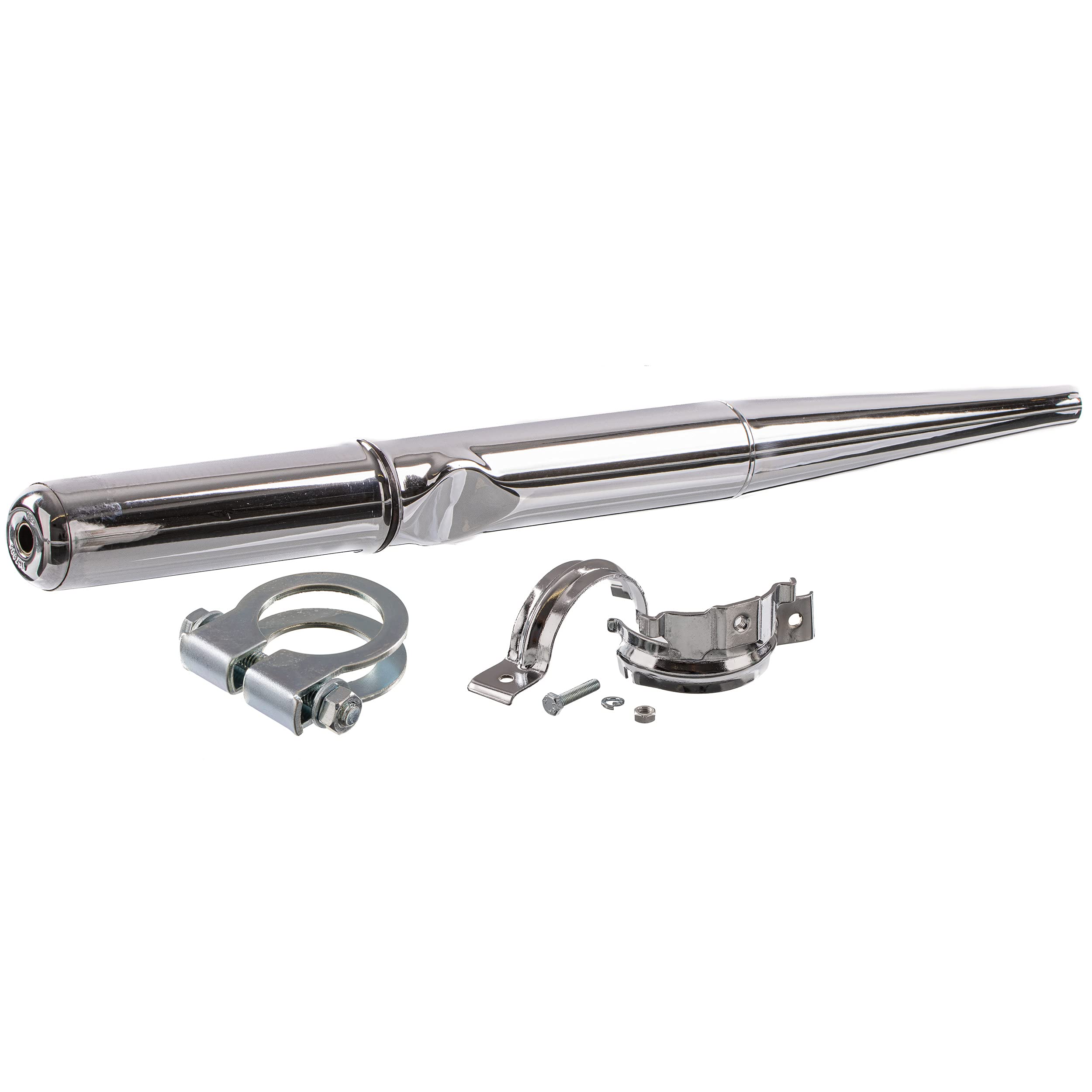 SIMSON Auspufftopf Enduro verchromt Ø28mm inkl. Schellen