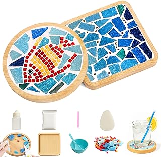 EasyTime Mosaic Coaster DIY Kit for Adults & Kids – 2 Complete Craft Set...