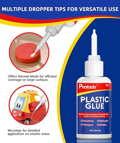Miniatura 4 de Pegamento Plástico, 35g Adhesivo Transparente Super Fuerte de Alta Resistencia, Adhesivo Resistente al Agua y al Calor para Enlace de Plástico,