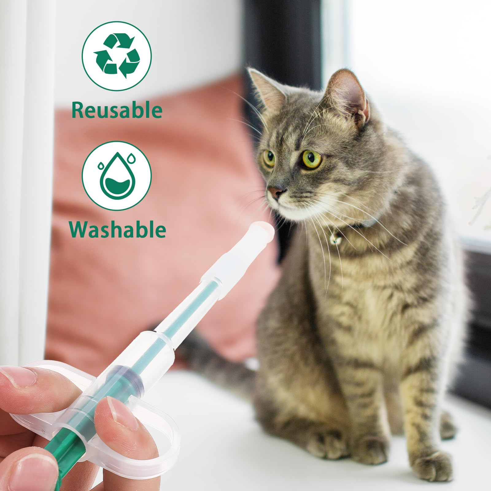 Distributeur De Pilules Pour Chat/chien – 3 Seringues Réutilisables Avec Embouts Souples (bleu, Rouge, Vert)