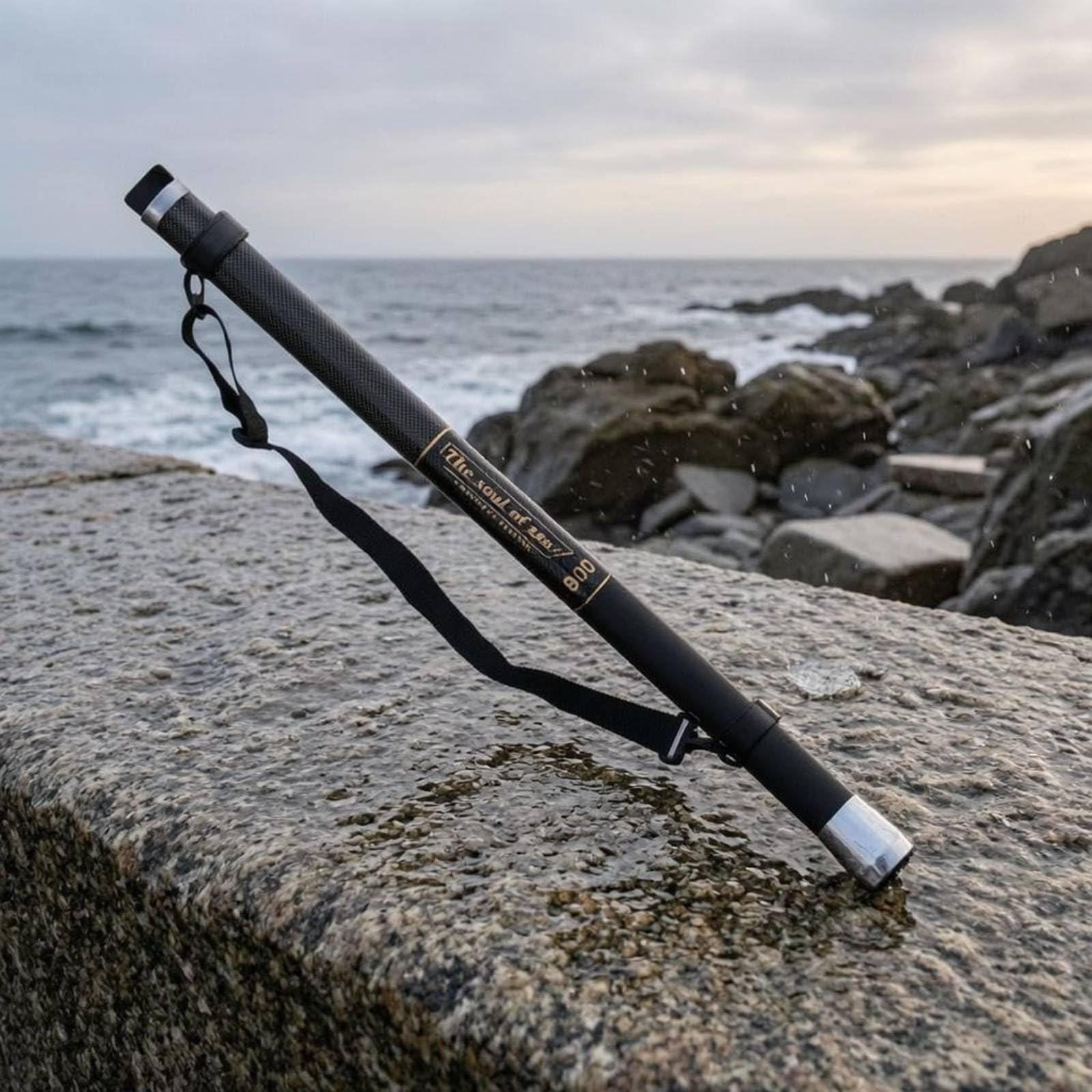 LOVIVER Kescherstange Teleskop Kescher Griff, 2. Generation Schwarz 9M Nackte Rute + Gurt