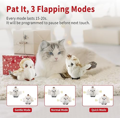 Miniatura 3 de Gigwi Juguetes Interactivos para Gatos que Aletean con Hierba Gatera, Juguetes Electrónicos Flappy Activados por Movimiento, Juguetes Automáticos