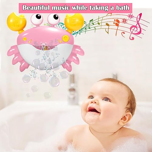 Miniatura 3 de Juguetes de baño de cangrejo para bebé, máquina de baño de burbujas de cangrejo, juguete de baño automático que sopla burbujas y reproduce canciones