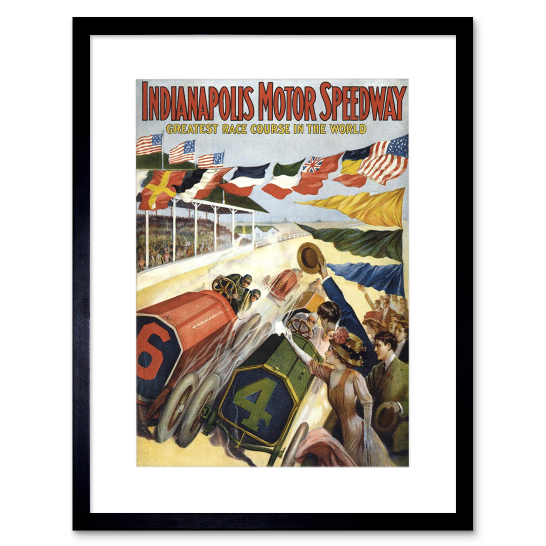Wee Blue Coo Ad Race Sport Indianapolis Motor Speedway Framed Wall Art Print