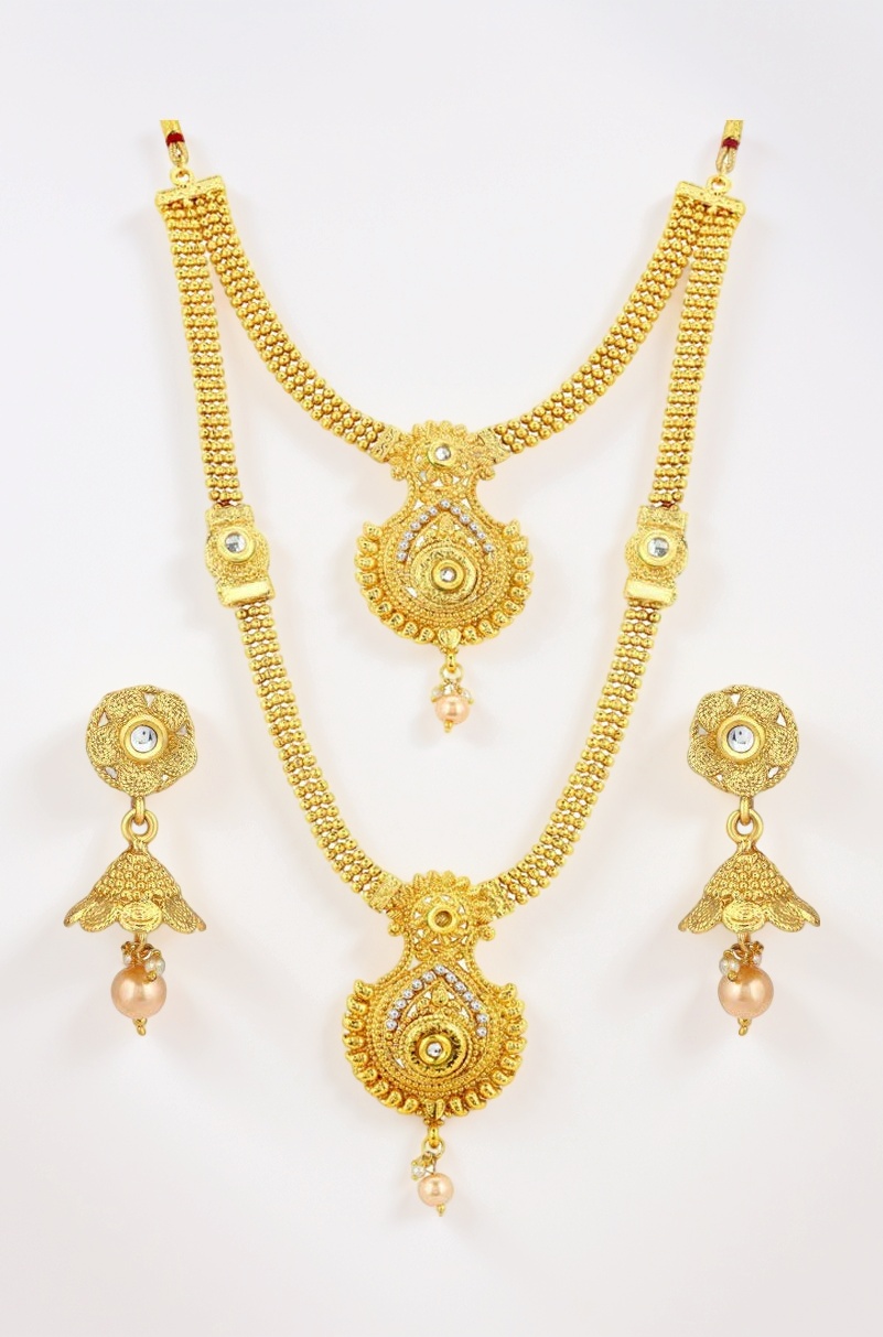 Sukkhi Traditional Gold Plated Peacock Design Necklace Set For Women