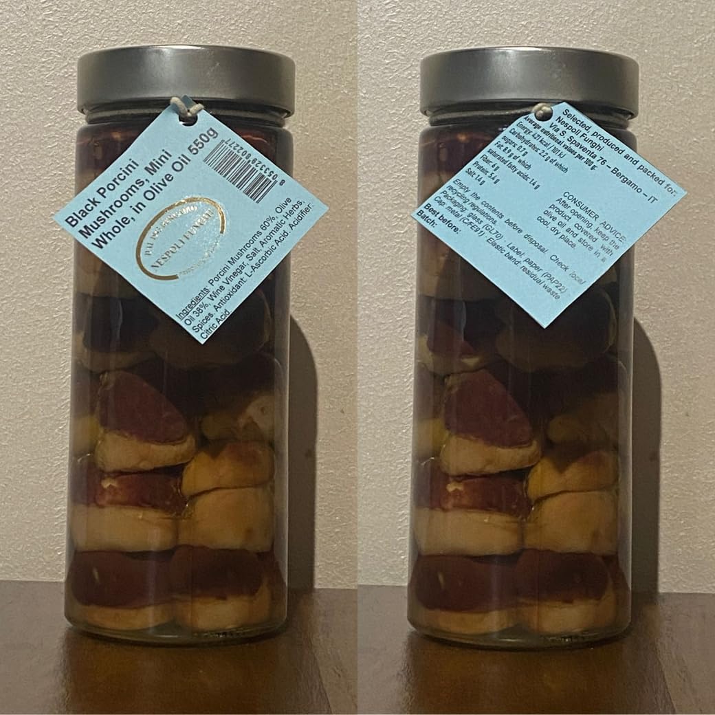 Funghi porcini testa nera INTERI MICRO sott'olio di oliva da gr 550 - Nespoli funghi