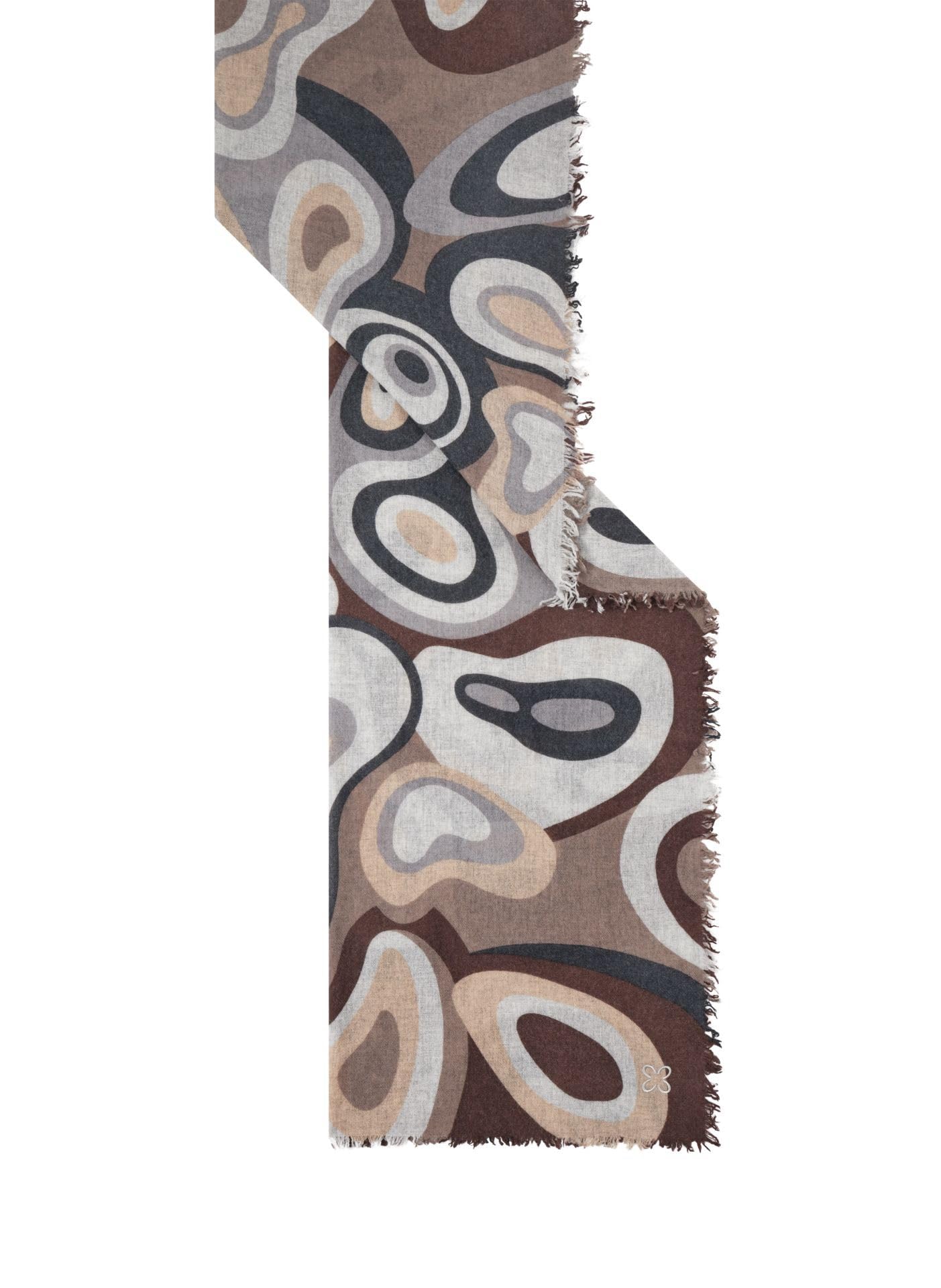 CODELLO Schal aus Woll-Kaschmir-Mischung mit Bubble-Print Farbe grau