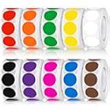 10000 Pieces 3/4 Inch Round Color Coding Labels Roll Adhesive Solid Colors Dot Stickers Assorted Colored Circle Stickers for Inventory Organize, File Classification, 10 Colors