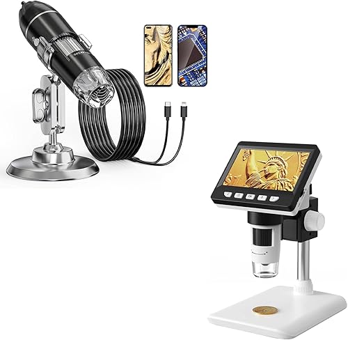 Miniatura 1 de Aopick Microscopio de la cámara, microscopio digital de la moneda para adultos y niños - Microscopio con 8 LED, compatible con iPhone y Andorid