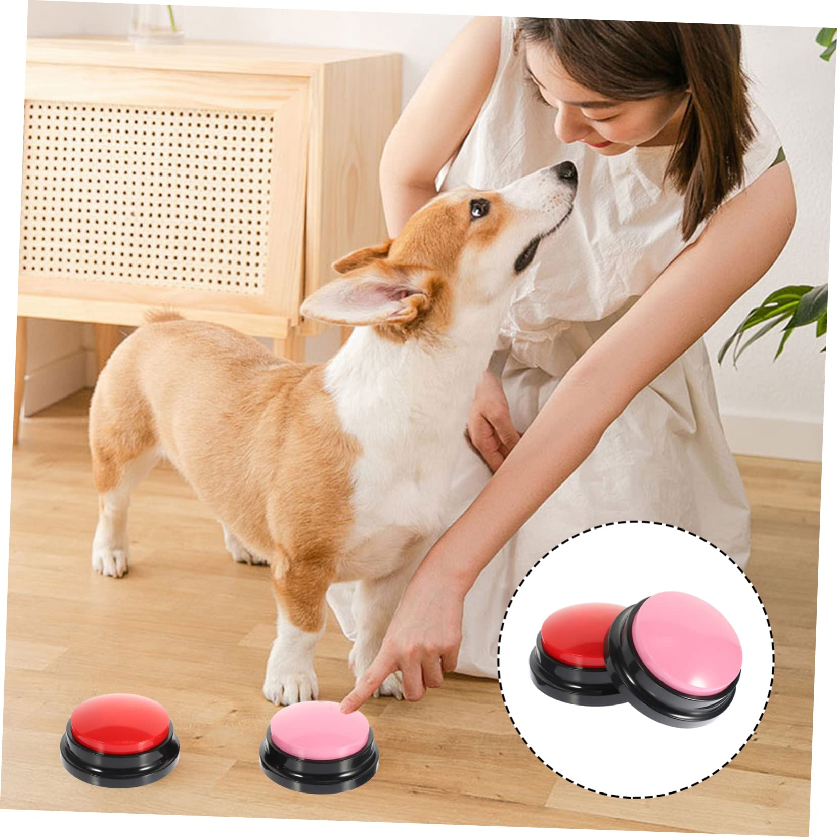4piezas Botones Interactivos para Perros De Grabación De Sonido Herramienta De Comunicación para Mascotas para Entrenamiento y Diversión
