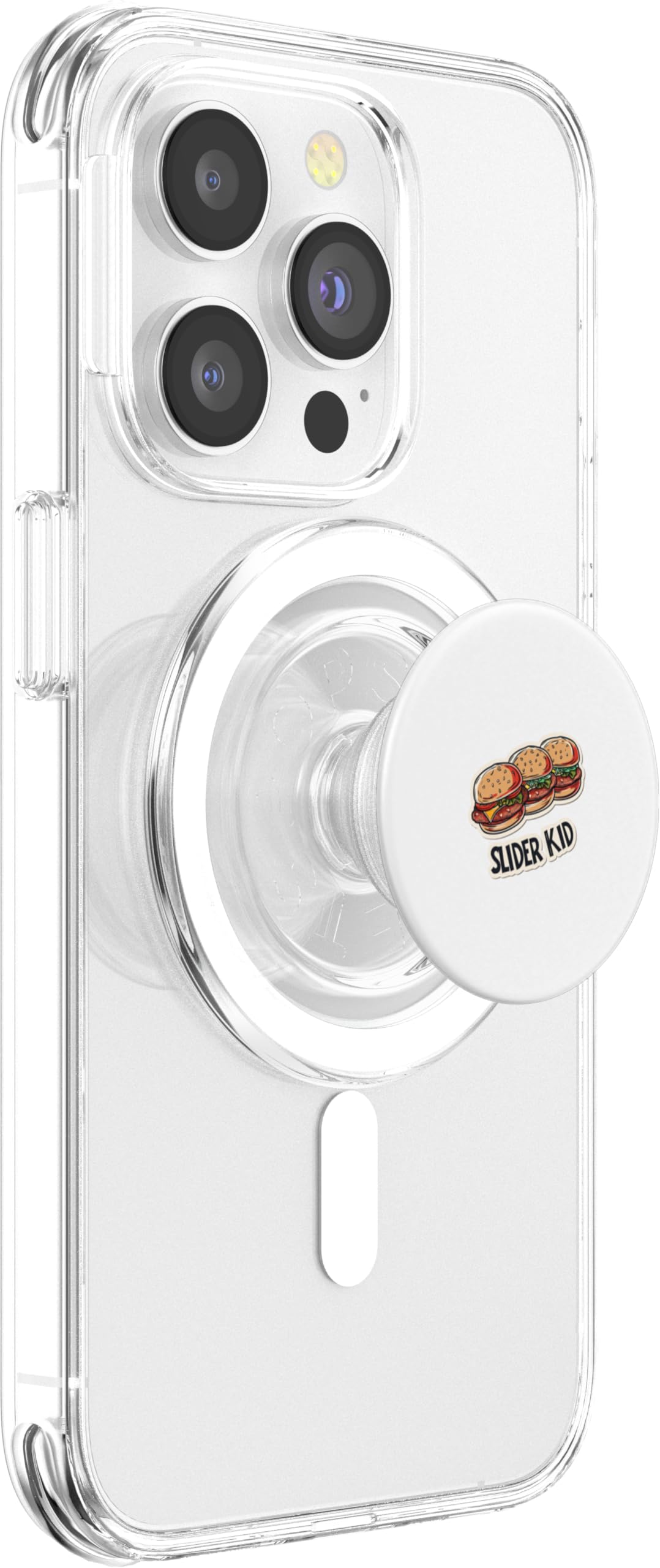 Slider Kid Cheese Burger Foodie Funny Hamburger Lover Fresh PopSockets PopGrip for MagSafe, Clear - Image 4