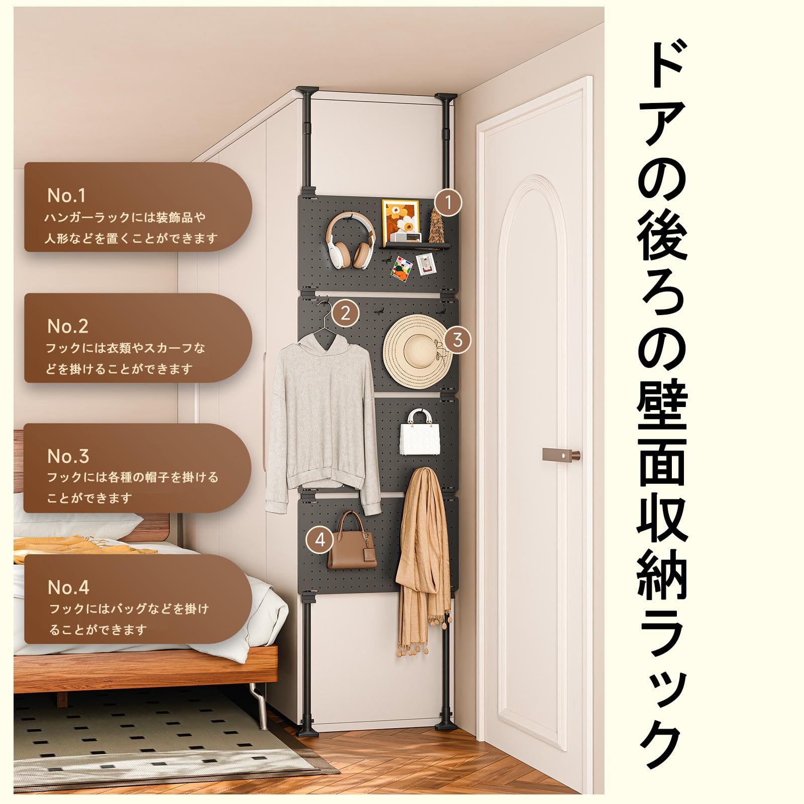 Amazon.co.jp: 突っ張り有孔ボード パーテーション (パンチングボード