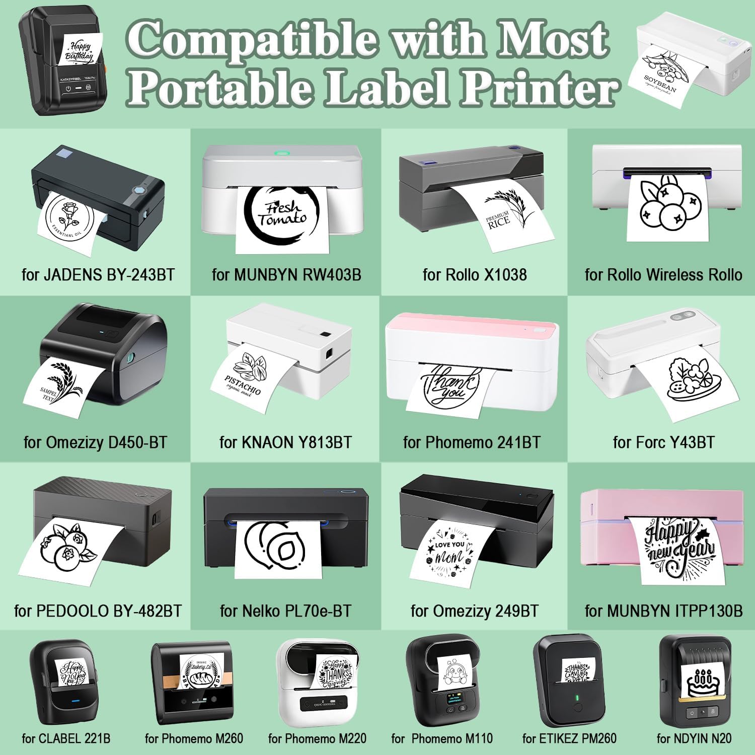 QUASON 2" Circle Thermal Sticker Labels, 7 White Self-Adhesive Round Direct Thermal Labels for Business,Compatible with Zebra, Rollo, MUNBYN,BPA Free (840Labels/7Rolls) - Image 2