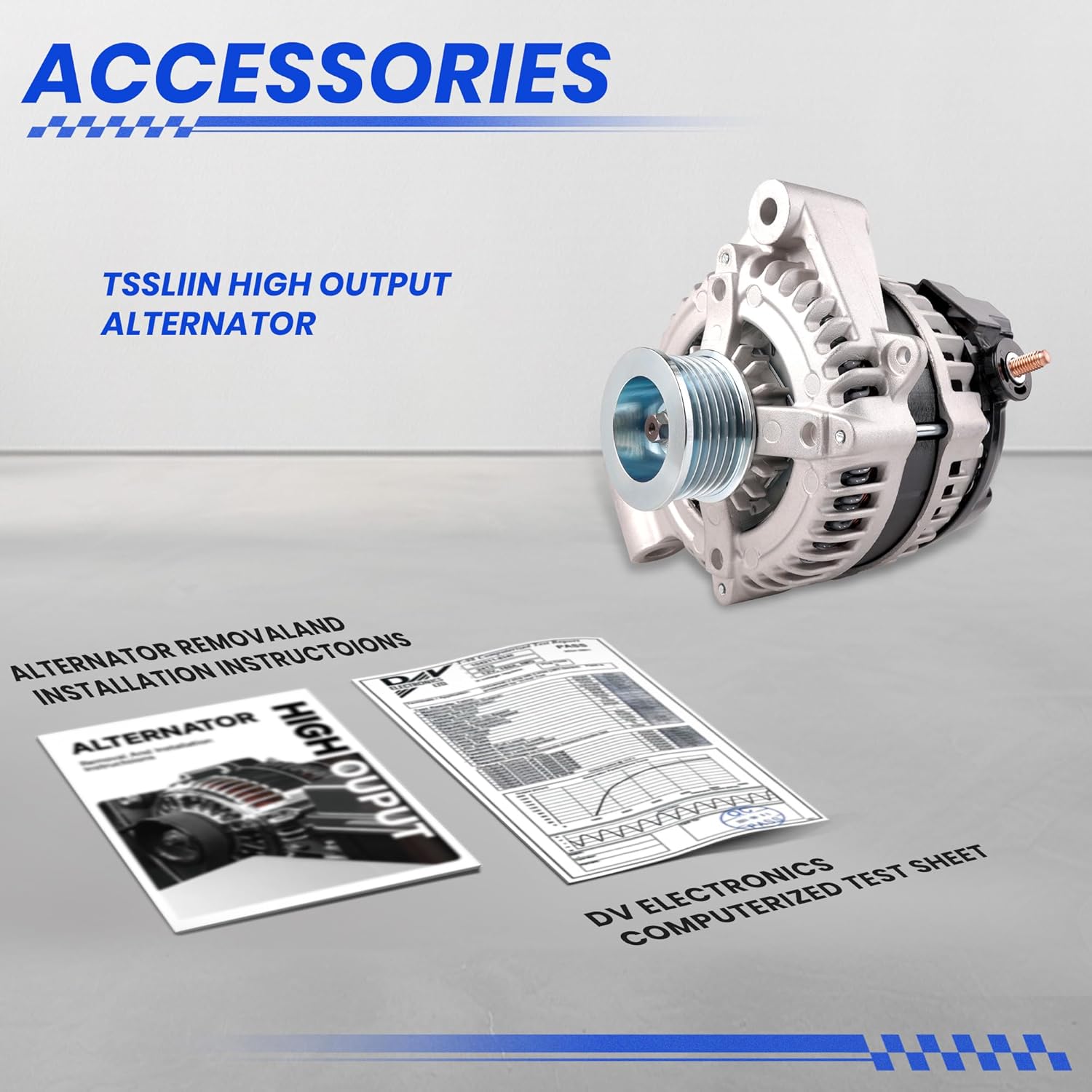 High Output Alternator for-Jaguar F-Pace F-Type XE XF XFR XFR-S XJ XJR XJR575 XK XKR XKR-S for-Land Rover LR4 for-Range Roverl, OE 104210-5360, 6-Groove Pulley 12V 150A