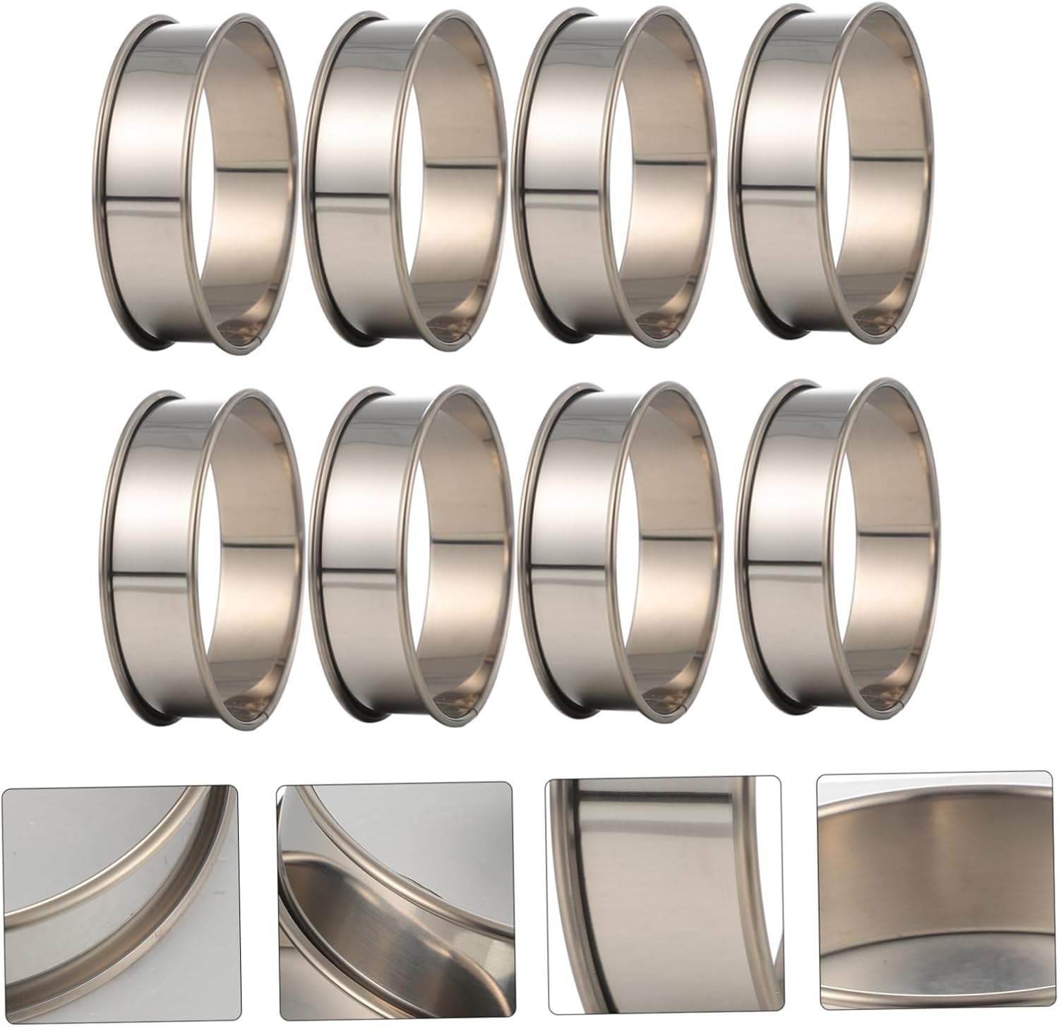 VOSAREA 24pcs Mousse Ring Molds Non-stick Stainless Steel Cake Molds for Diy Baking Easy Demoulding for Cookies Cupcakes Desserts for Baking Enthusiasts