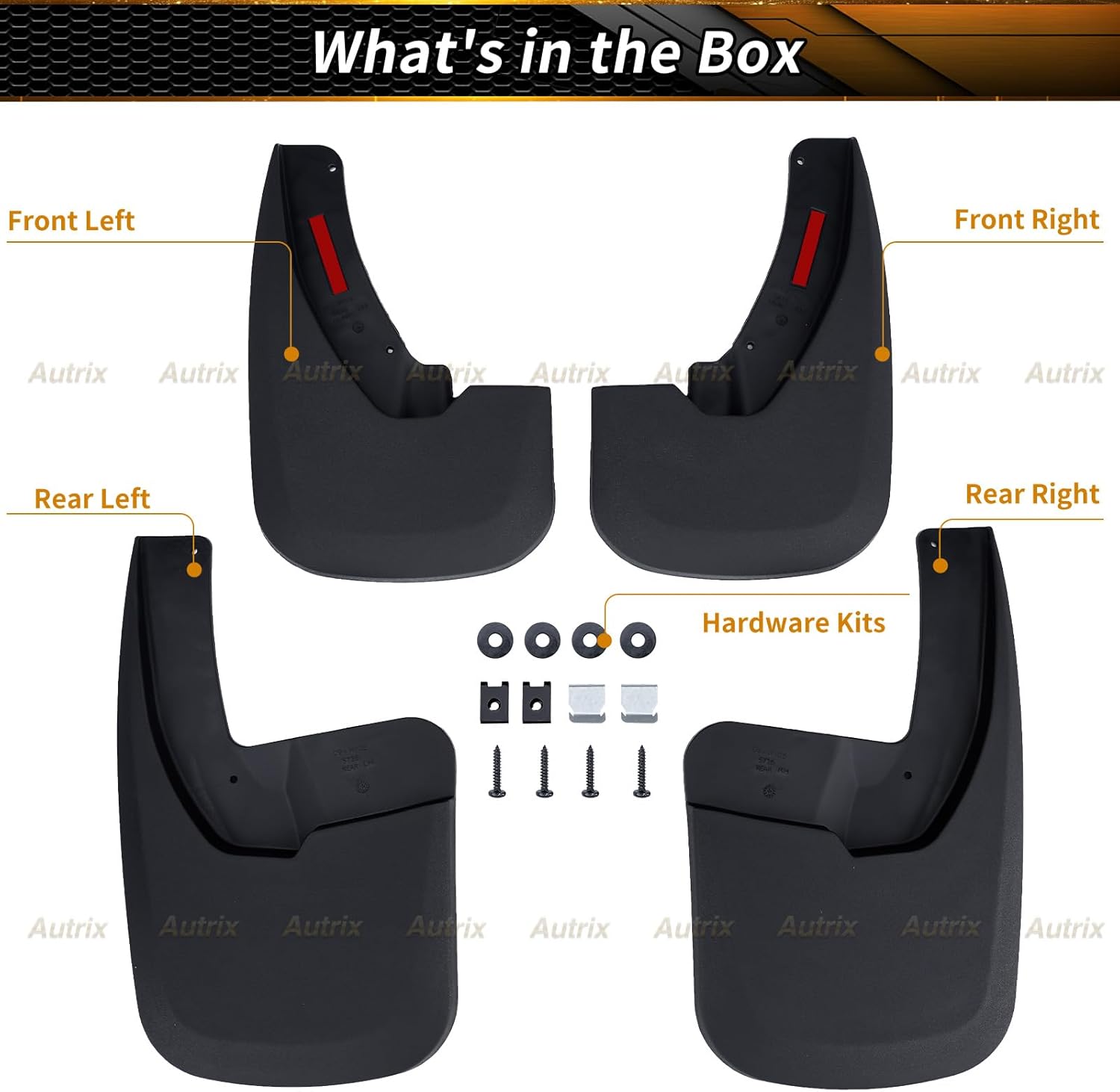 Mud Flaps Guards for 2009-2018 Dodge Ram 1500/2500/3500 Single Rear Wheels 2019-2024 Ram 1500 Classic,Splash Guards with OEM Fender Flares Front & Rear 4pcs Set Black