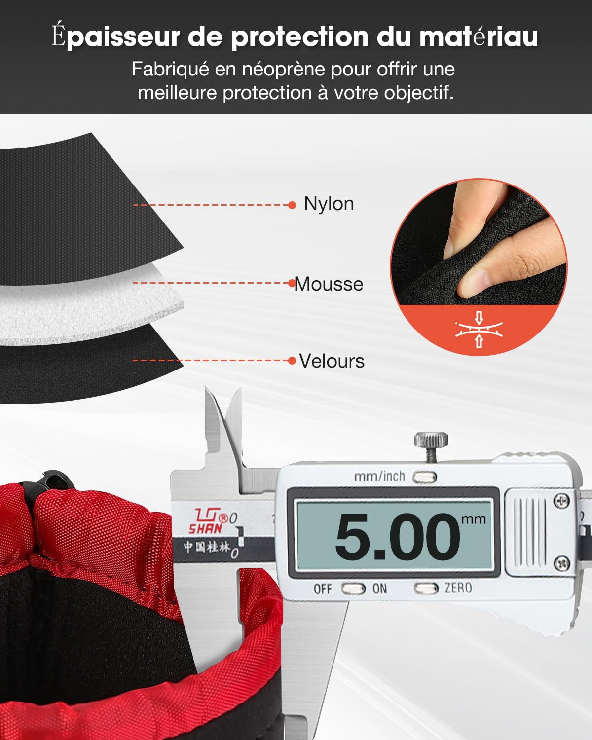 POLAM-FOTO Housse Objectif/Poche Lentille Epais pour Protéger l'Objectif, Etui Objectif Neoprène avec Un Intérieur en Peluche Noir Epais et Doux pour Canon, Nikon, Tamron, Sigma, etc.(4 Pack)