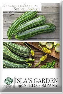 "Cocozelle Zucchini" Summer Squash Seeds for Planting, 50+ Heirloom Seeds Per Packet, (Isla's Garden Seeds), Non GMO Seed...