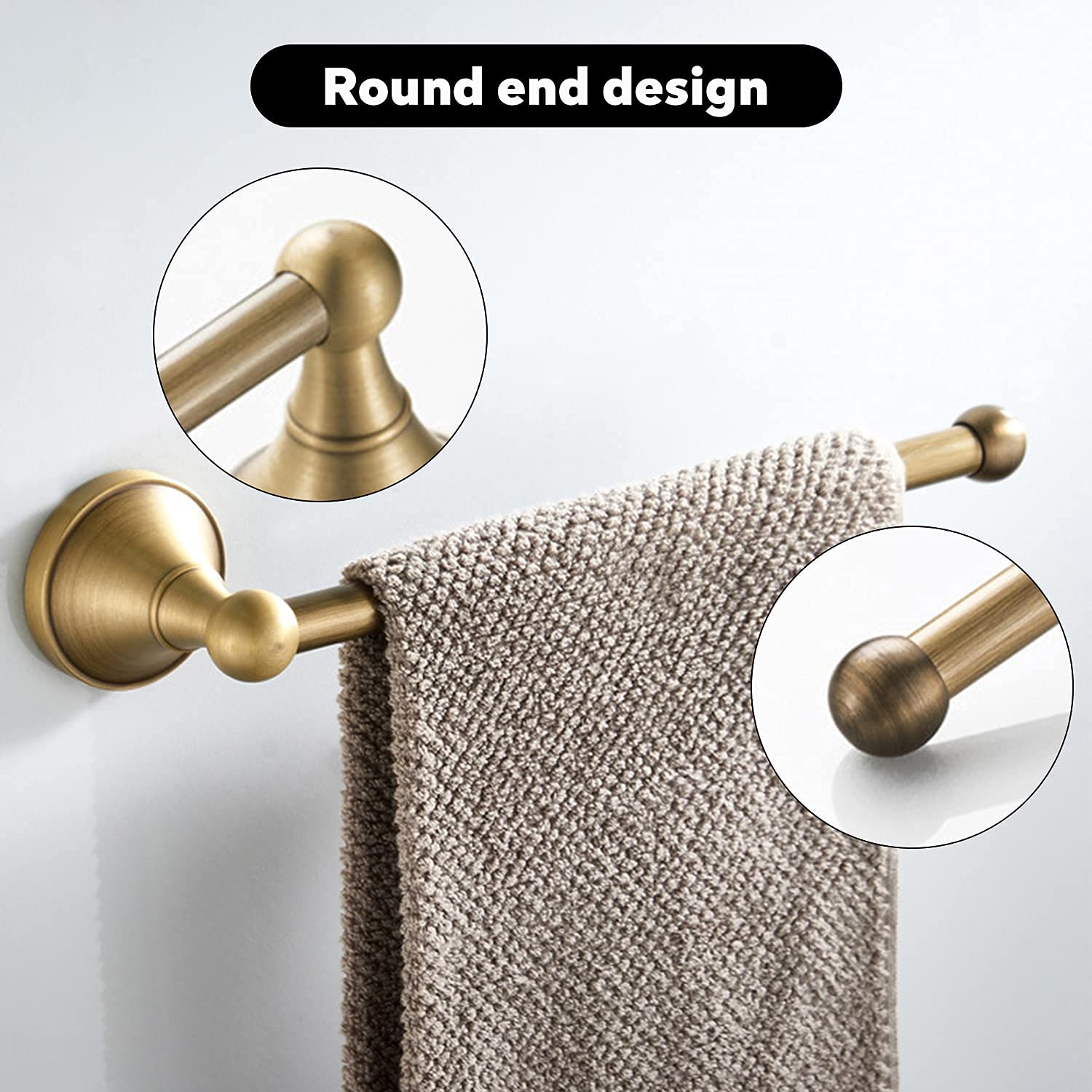 Handdoekring Antiek Messing Hanger Handdoekhouder Voor Badkamer Keuken Accessoires Muur Gemonteerd, Patroon Carving Ontwerp Handdoekring Antiek Messing Hanger Handdoekhouder Voor Badkamer Keuken Accessoires Muur Gemonteerd, Patroon Carving Ontwerp