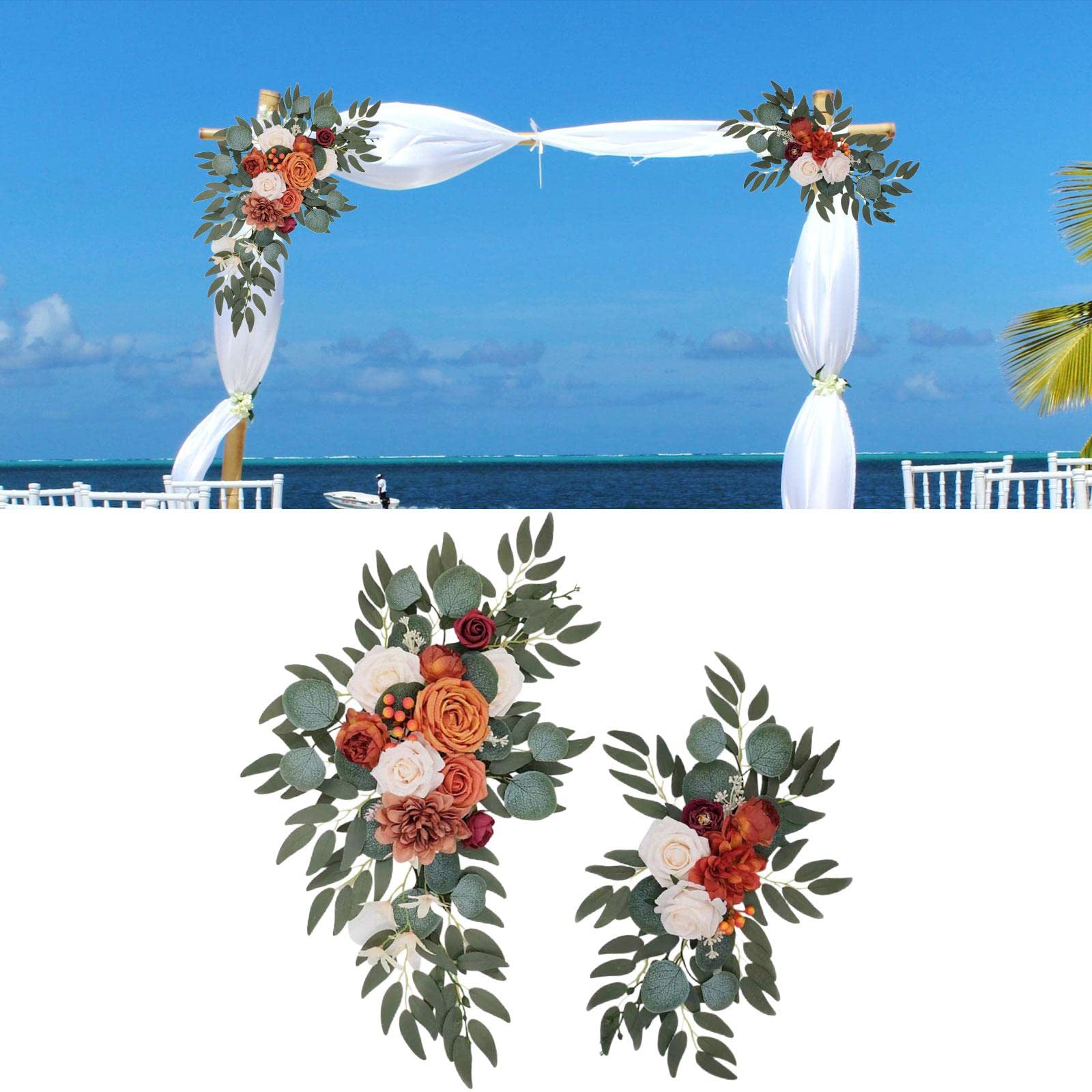 2 de Boda, Flores, Girasoles, Decoración, Estilo Rústico, para Puerta Trasera, Fiesta, Opción 3D