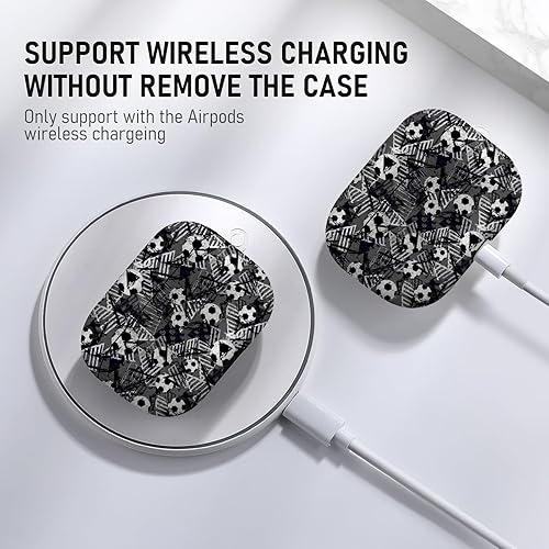 Miniatura 3 de Funda para Airpods Pro, lindo diseño de fútbol de TPU suave fundas para Airpods Pro 1 generación, a prueba de golpes para Airpods Pro 2019, funda