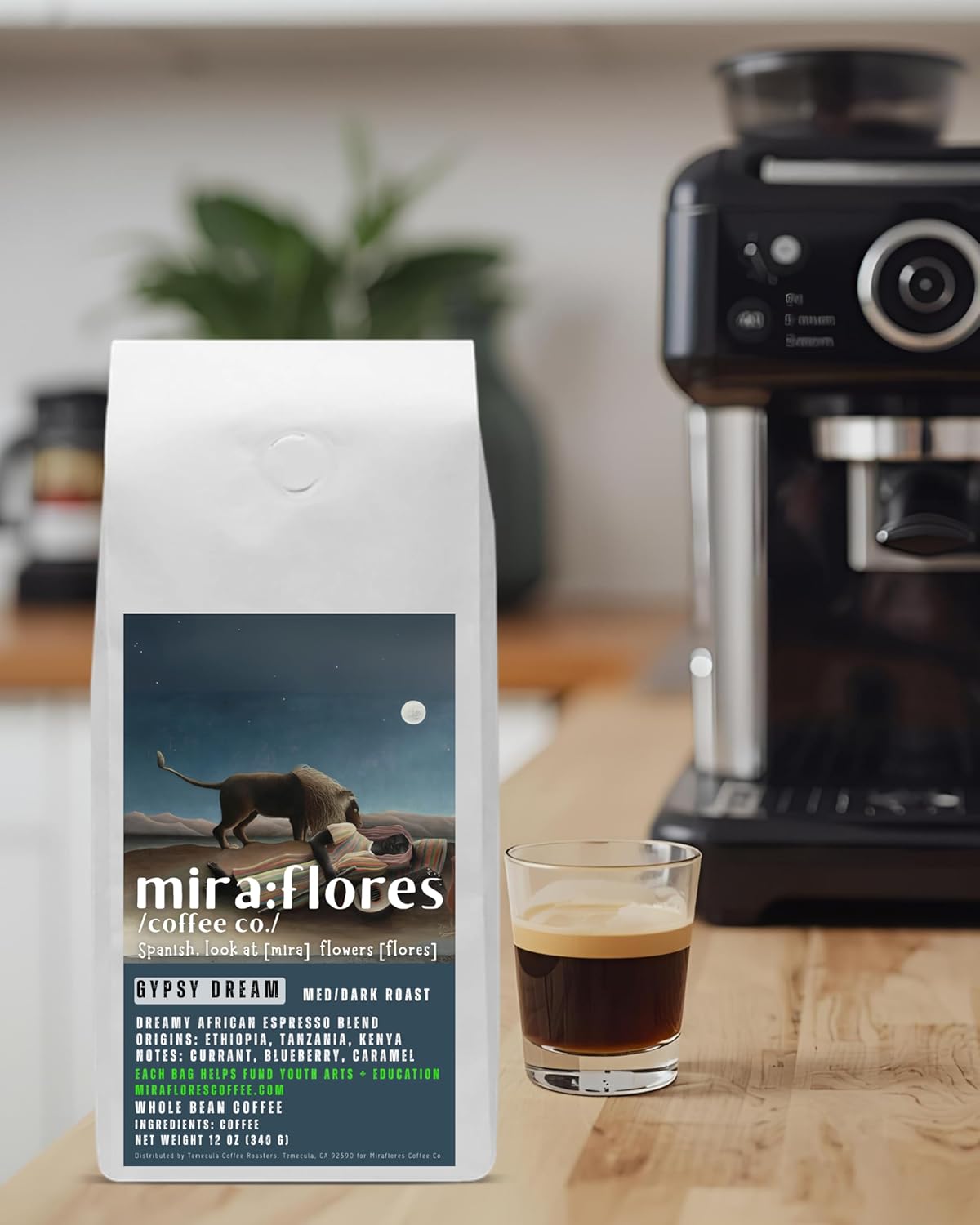 Miraflores Coffee Co Specialty Whole Bean Coffee, Premium Roast (2lbs, Africano Espresso Roast)