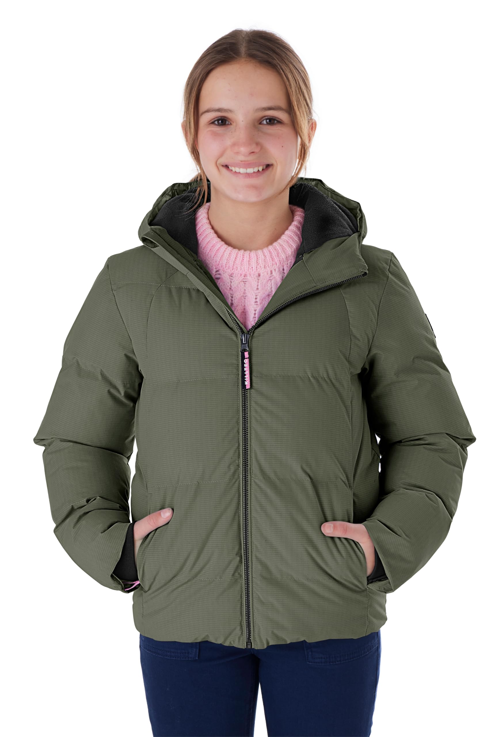 Killtec Mädchen Kow 357 Grls Qltd Jckt Steppjacke/Winterjacke mit Kapuze