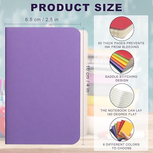 Miniatura 2 de Paquete de 30 cuadernos de bolsillo a granel de 2.5 x 4 pulgadas, mini cuadernos de billetera, cuadernos pequeños de colores, diarios forrados para