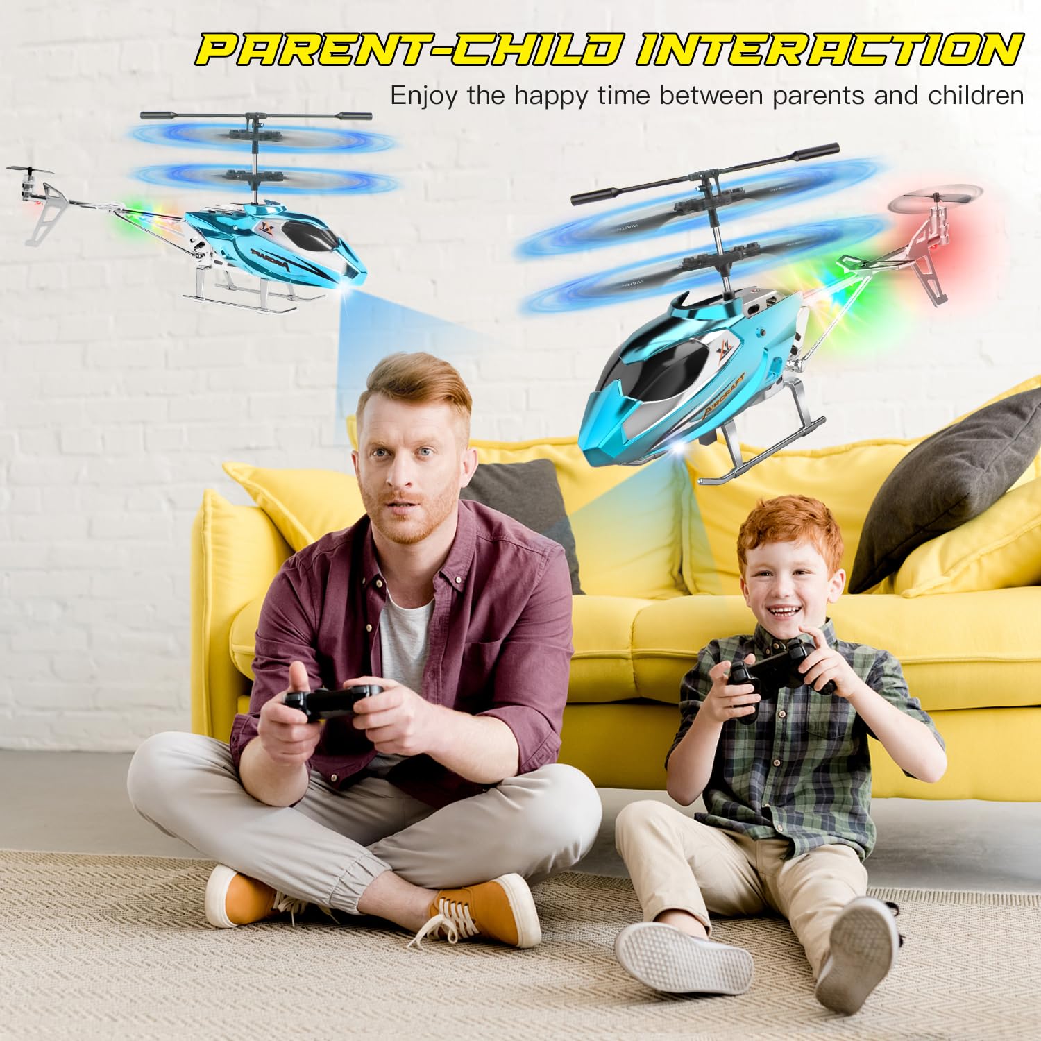 TERRAMUS Remote Control Helicopter for Kids 2.4G Altitude Hold RC Helicopters with LED Light & Gyro - Image 3