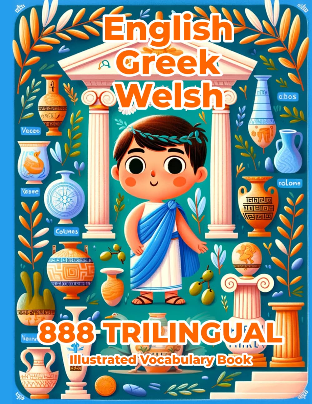 Trilingual 888 English Greek Welsh Illustrated Vocabulary Book: Colorful Edition