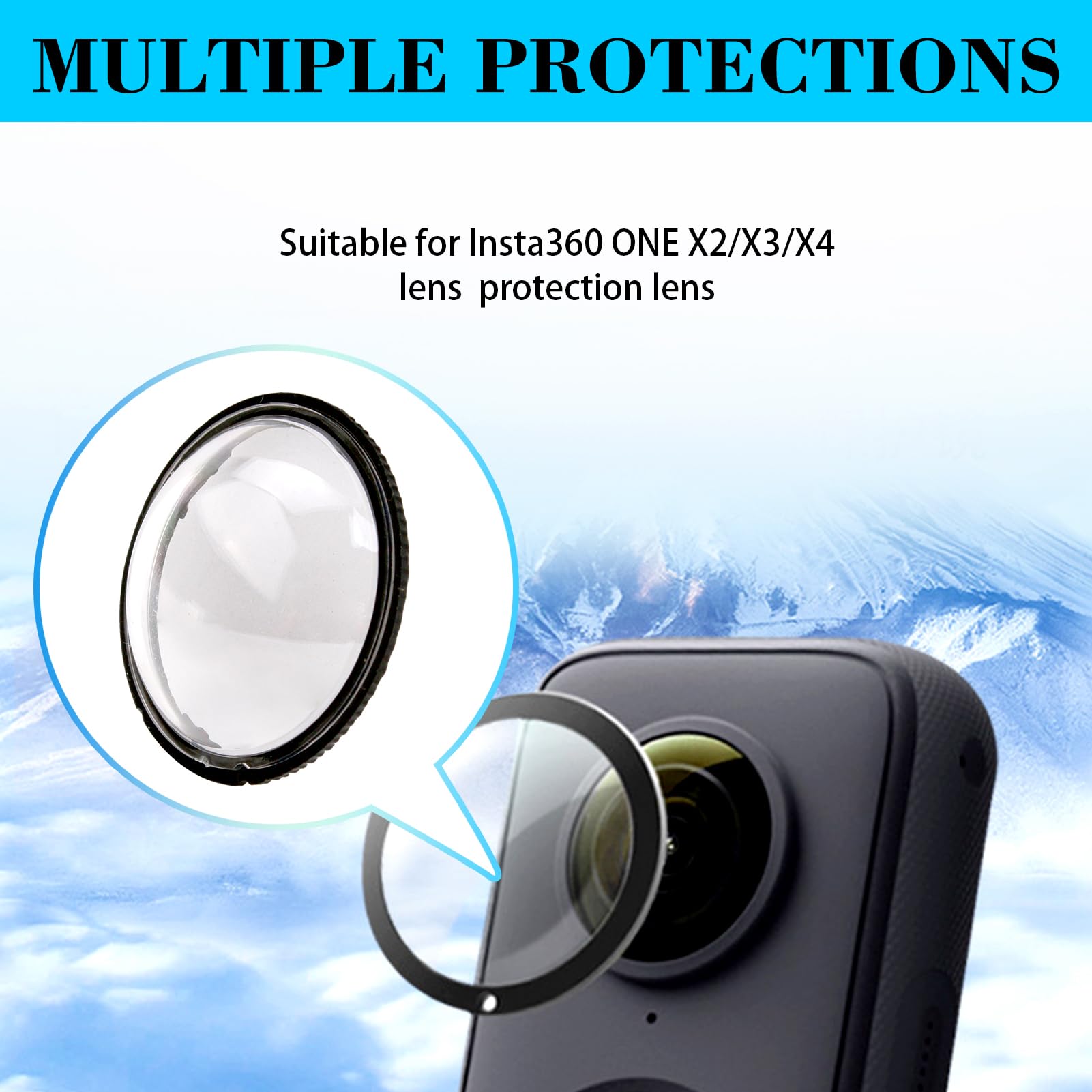 360 Camera Protection Lens Guard For Insta360 X4 - Removable PC - View #2