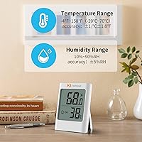 Vista 7 de Medidor de humedad, paquete de 2 termómetros de interior para el hogar, higrómetro digital, termómetro de habitación y medidor de humedad
