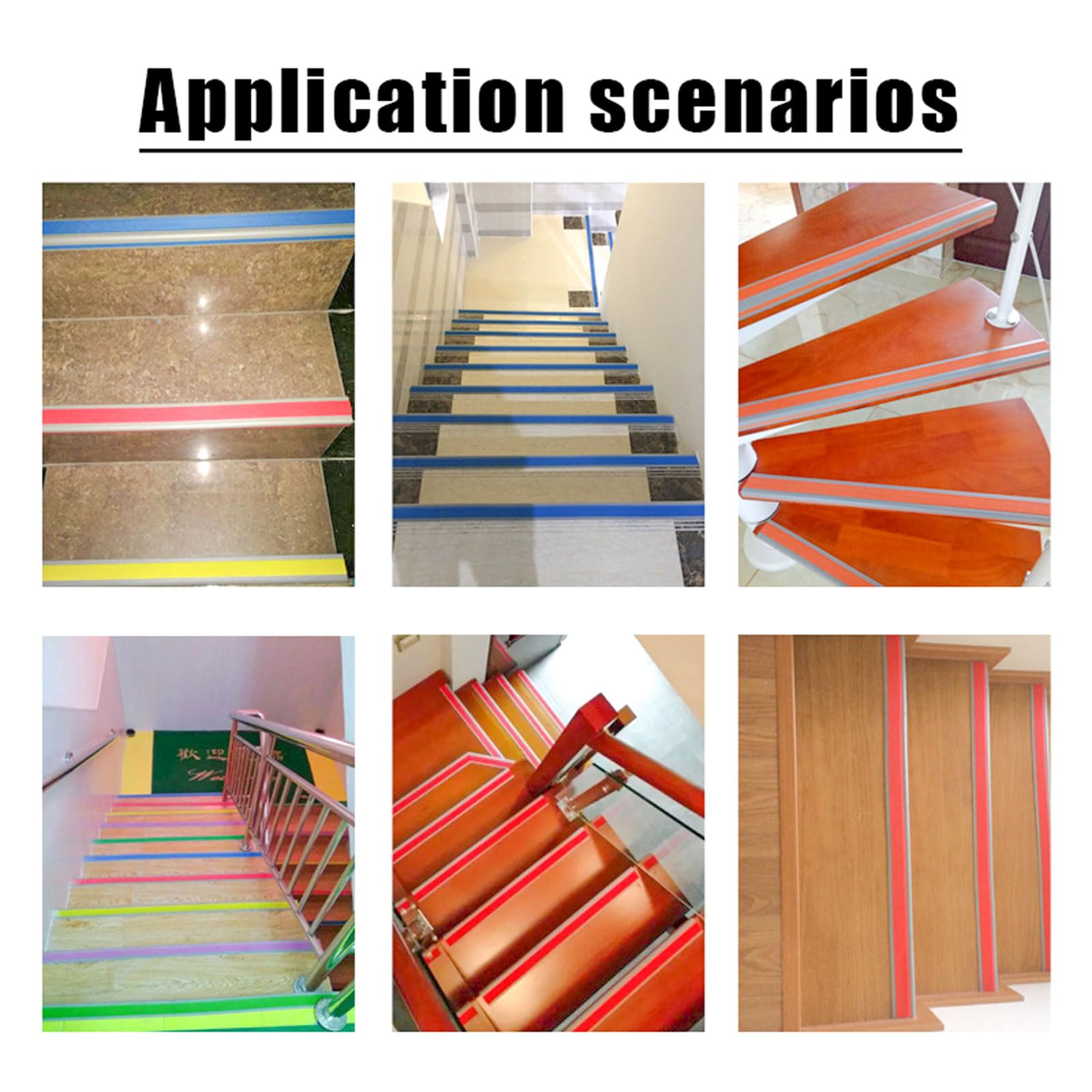 Profili angolari autoadesivi in PVC, 60 x 30 mm, antiscivolo, impermeabili, per scale, caratteristiche di sicurezza antiscivolo per casa e ufficio