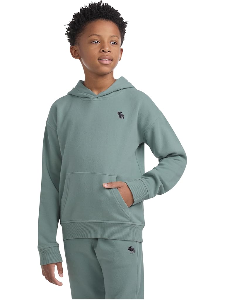 White Abercrombie & Fitch Essentials Fleece Hoodie (Big Kid)