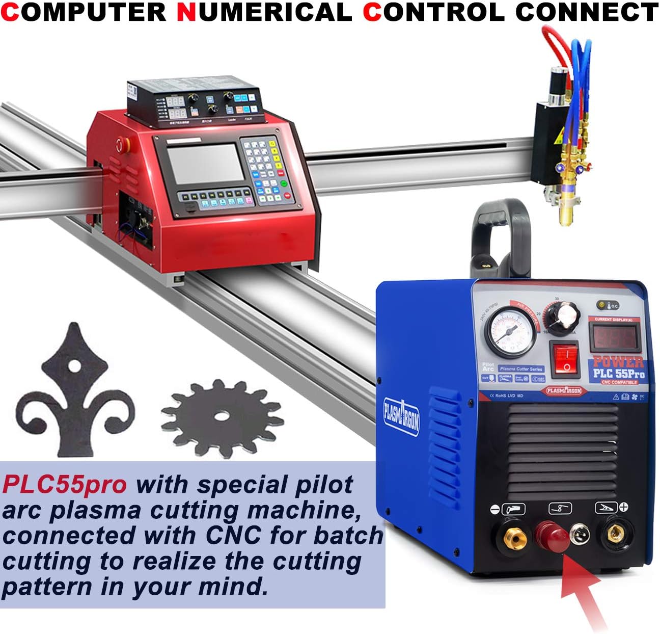 Promo 40% OFF Hookey PLC55pro 50Amp Air Inverter Plasma Cutter With Non-Touch Pilot Arc 110V/220V ±15% Dual Voltage Digital Display IGBT Portable Cutting Machine 1/2 Clean Cut With Tools Accessories Blue