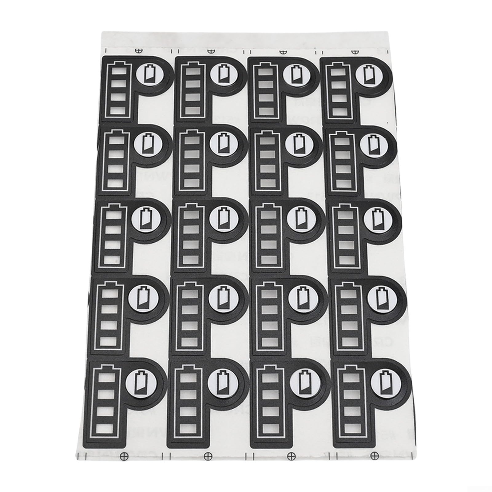 20 Stück Akku-Kapazitäts-Schlüssel-Aufkleber für BL1830 BL1430 18 V 14,4 V Lithium-Batterie-Ersatz – schwarze Papieretiketten 22 x 19 mm