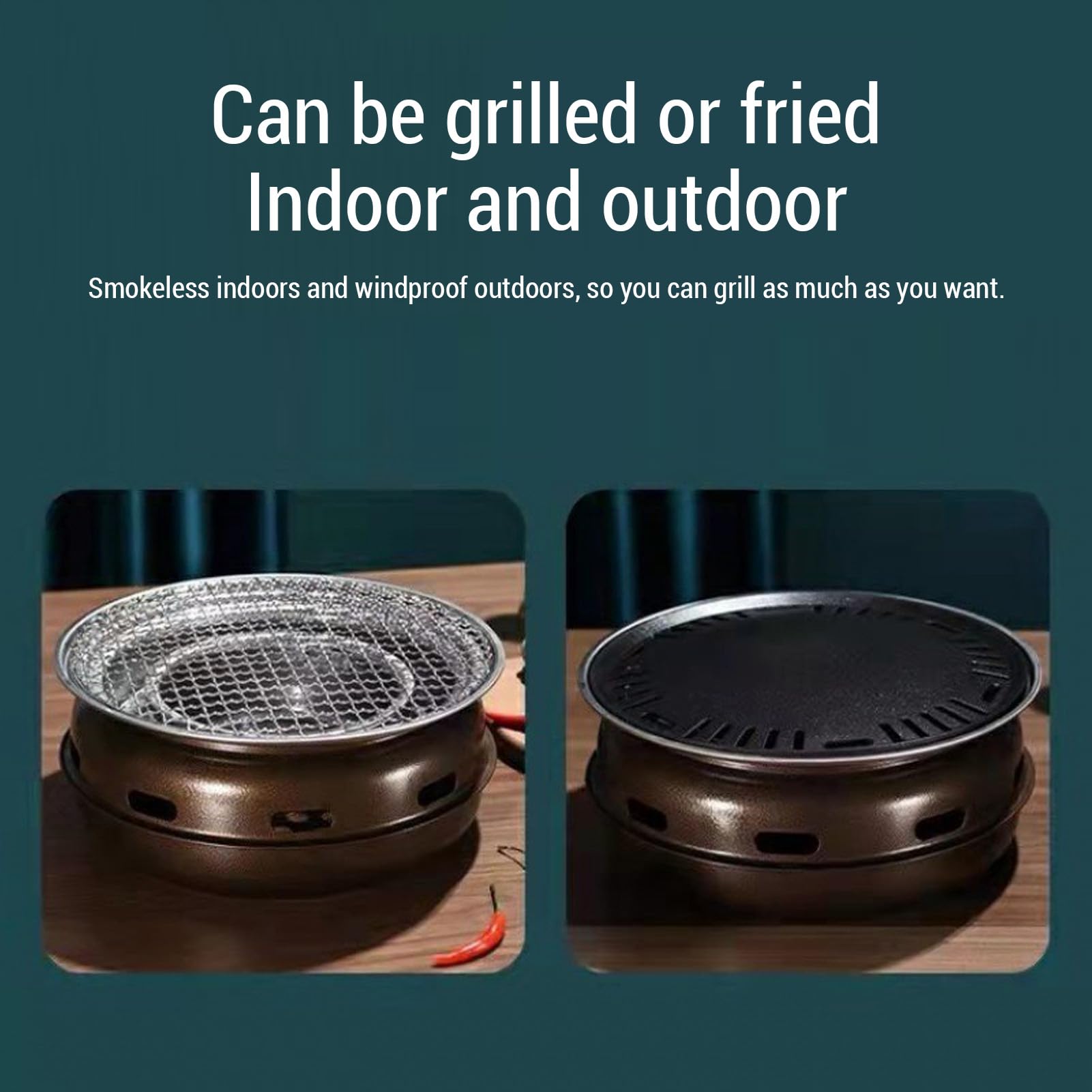 Luocute Stove z Grillem Węglowym, Groźnik z Grilla Węglowego Okrągły Bezdymny z zagęszczoną Grillem na Piknik na Zewnątrz na świeżym Powietrzu (S)