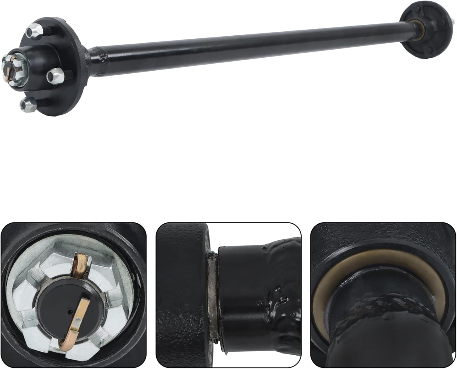 Trailer Axle 2000 lbs Axle Beam 4 Lug Trailer Axle 44 inch Hub Face