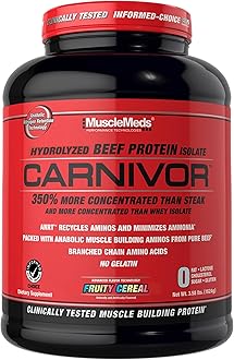 CARNIVOR Beef Protein Isolate Powder, Muscle Building, Recovery, Lactose Free, Sugar Free, Fat, Free, 23g Protein, Fruity Cereal, 56 Servings