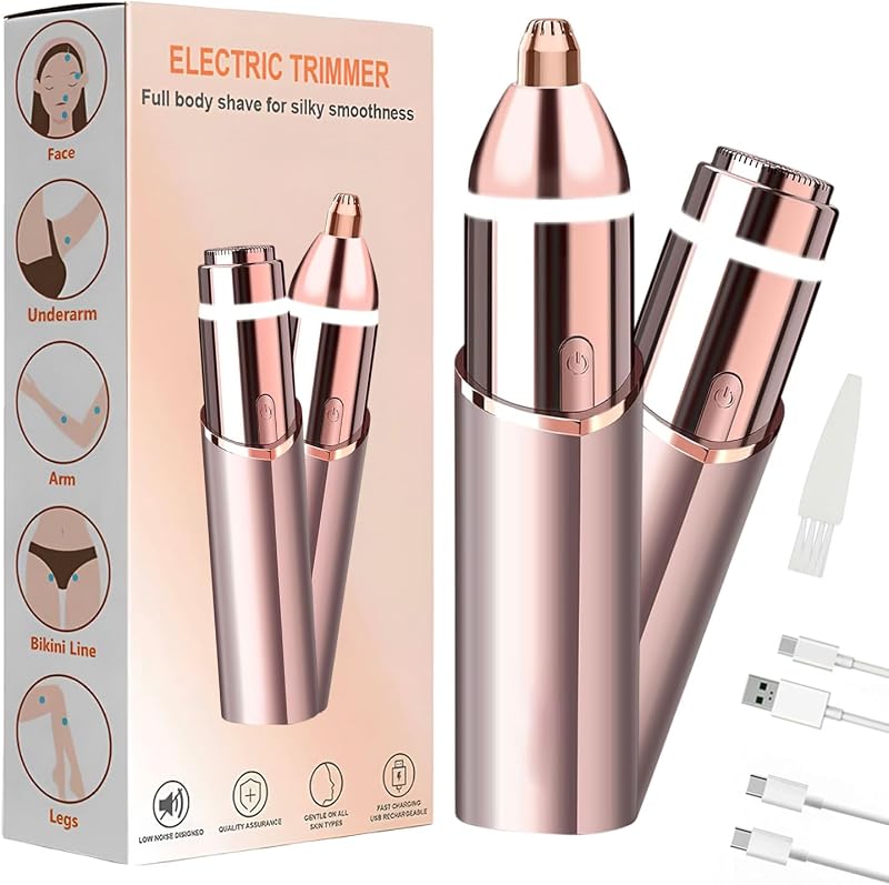 Aparador de Sobrancelhas e Pelos Faciais Infinity Choices com LED Integrado, Recarregável, Rose Gold