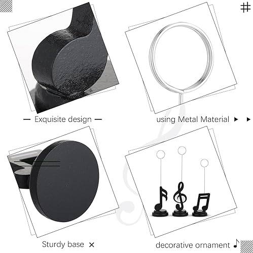 Miniatura 3 de Wenqik 6 piezas de notas musicales para globos de fotos, número de mesa, soporte para tarjetas, clips de fotos, decoración de notas musicales para