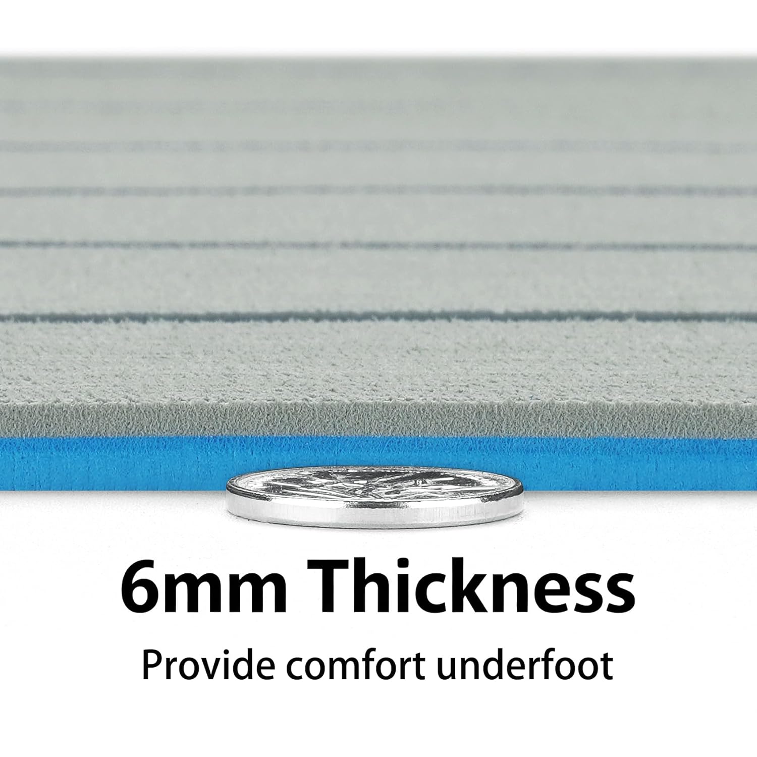 ICOOP Sea Deck Boat Flooring Grey 94.5"x15.8" 3m Self Adhesive Boat Carpet Waterproof EVA Foam Decking Sheet Blue Ocean Hydroturf Boat Floor Mats Pontoon Jon Boat Mat Marine Flooring for Boats Boating