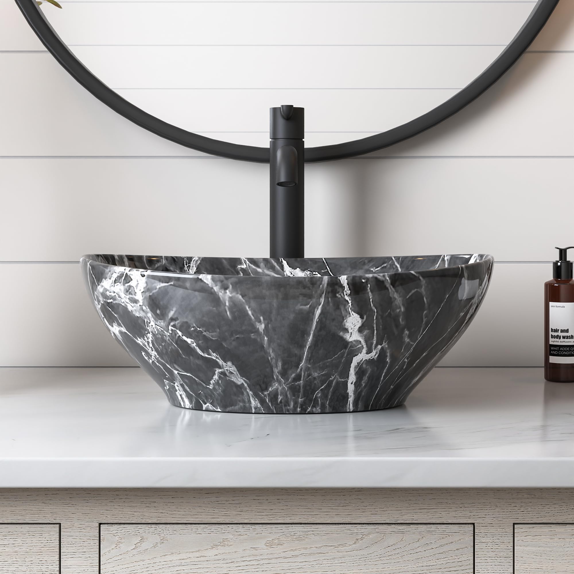 Lavabo en forma de huevo DeerValley DV-1V0089 para ahorrar espacio en encimeras de baños