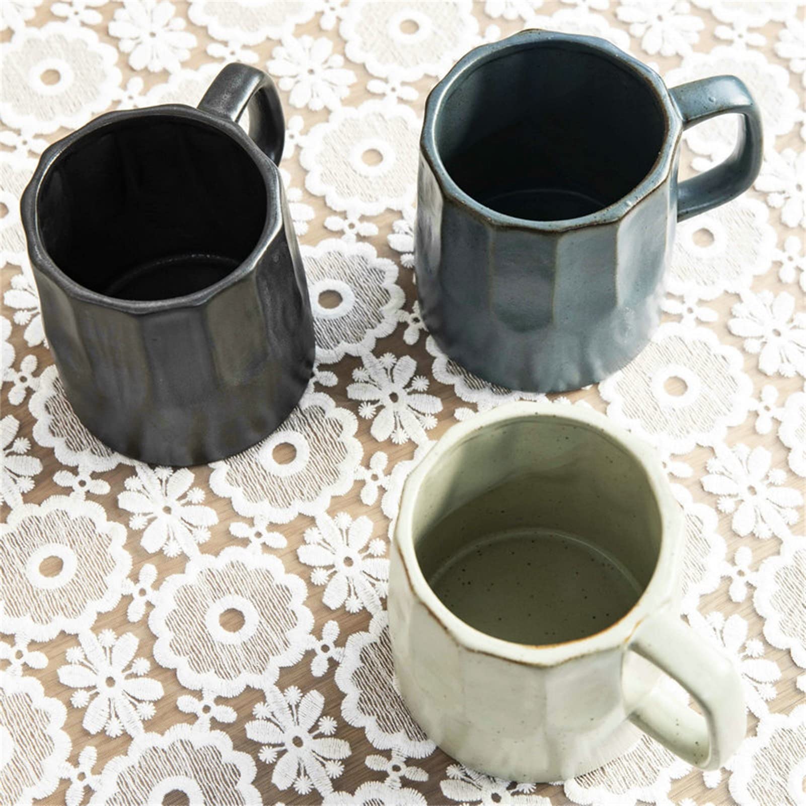 17 Oz kubki do kawy kubek do soku z uchwytem, ​​porcelanowe kubki do cappuccino, latte, gorącego kakao lub gorącej herbaty, nowoczesny, niepowtarzalny styl kubek do kawy dla mężczyzn, kobiety prezent