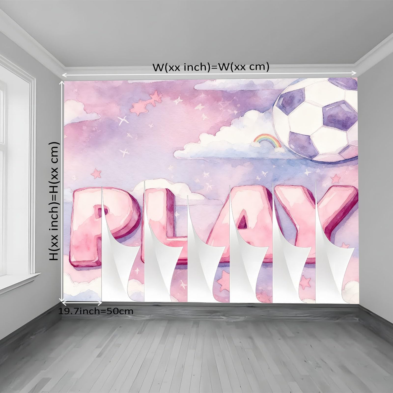 Tapeta 3D z włókniny niebo wzór alfabetu niebo 400 x 280 cm styl kreskówka tapeta dekoracja ścienna do salonu sypialnia niebieski różowy