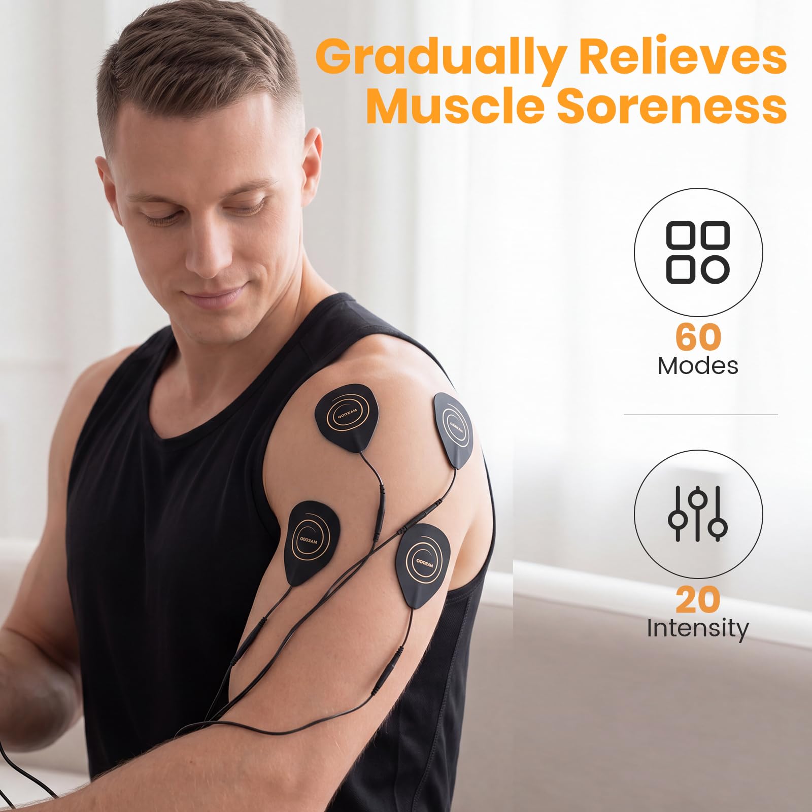 MASTOGO 60 Modes 3 in 1 TENS Unit Muscle Stimulator for Pain Relief — Amazon image 4