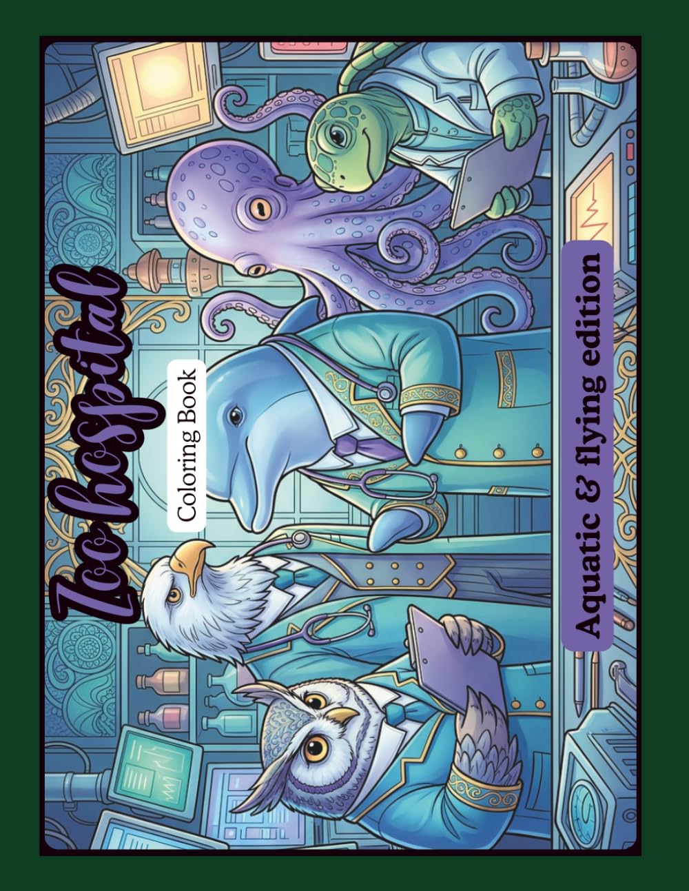 Ocean and Sky Animals Coloring Book for Adults: Relaxing and Fun Coloring Pages Featuring Aquatic and Flying Animals for Stress Relief