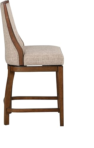 Miniatura 7 de Home Katherine - Taburete giratorio de bar con mecanismo de giro de 360°, taburetes modernos de granja para encimera de cocina con tapicería de tela